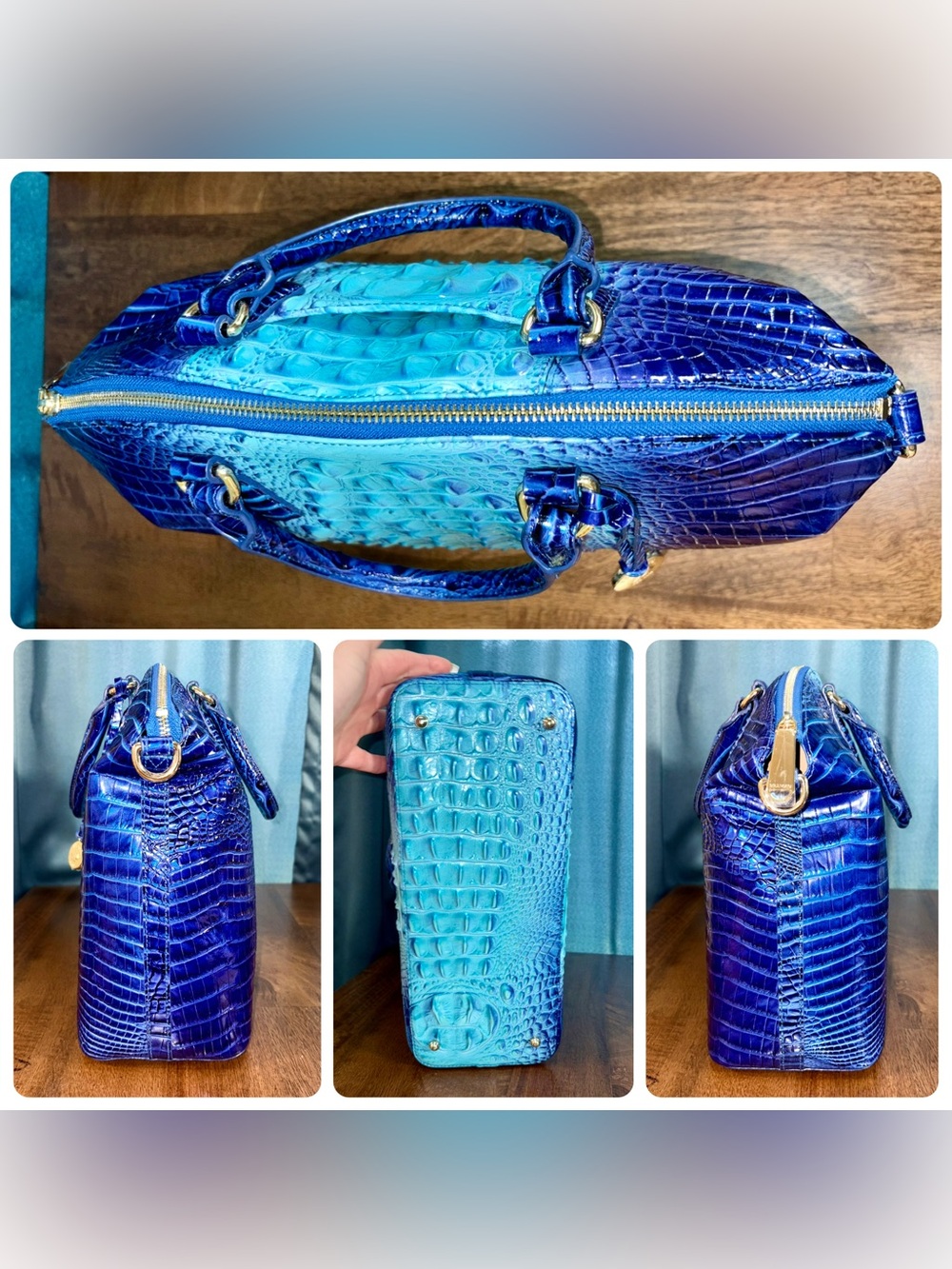 Brahmin EUC Lrg Duxbury - Affinity Ombré - Glitz/Metallic Accents - Like New - Picture 5 of 16